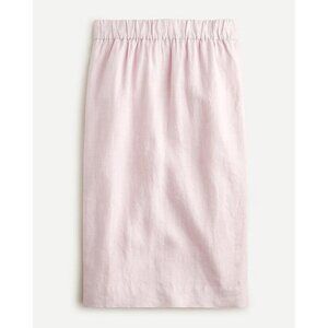 NEW J Crew Pull On Midi Linen Skirt XS Orchid Pale Lilac Purple AY648
